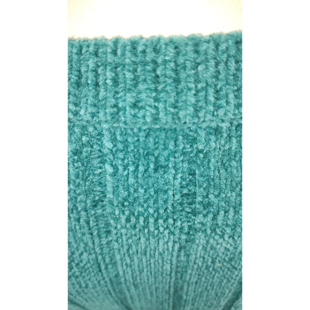 Denim & Co. NEW Woman Teal Green Pullover Sweater Size Large Short Sleeve Cable - Picture 6 of 10